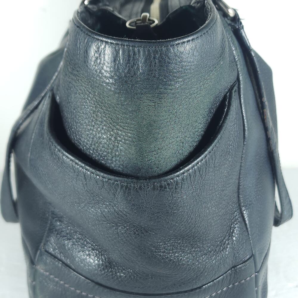 Coach Park Carrie 23284 Black Pebbled Leather Carryall Tote Shoulder Bag - Picture 15 of 16